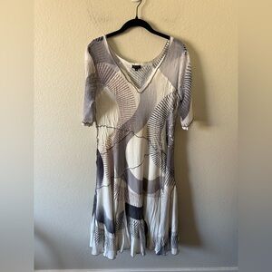 KOMAROV Abstract Shirt Dress Size M Spring Summer Resort Vacation Wedding Guest